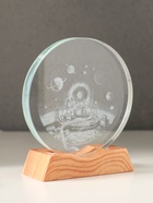 Световая фигурка стекло «Диск. Голограмма: Космическая станция», 5хLED, d=10 см, USB, 10×4×11.4 см - Фото 3