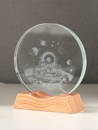 Световая фигурка стекло «Диск. Голограмма: Космическая станция», 5хLED, d=10 см, USB, 10×4×11.4 см - Фото 4