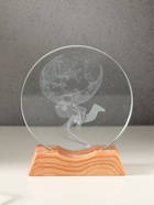 Световая фигурка стекло «Диск. Голограмма: Открытый космос», 5×LED, d=10 см, USB, 10×4×11.4 см - Фото 2