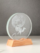 Световая фигурка стекло «Диск. Голограмма: Открытый космос», 5×LED, d=10 см, USB, 10×4×11.4 см - Фото 3