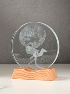 Световая фигурка стекло «Диск. Голограмма: Открытый космос», 5×LED, d=10 см, USB, 10×4×11.4 см - Фото 4