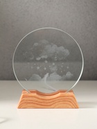 Световая фигурка стекло «Диск. Голограмма: Облако со звёздами», 5×LED, d=10 см, USB, 10×4×11.4 см - Фото 2