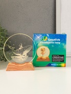 Сувенир стекло свет "Диск. Девочка и кит" 5хLED d=10 см, USB 10х4х11,4 см - фото 61953492