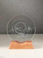 Световая фигурка стекло «Диск. Голограмма: Высадка космонавта на луну», 5×LED, d=10 см, USB, 10×4×11.4 см - Фото 2