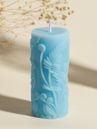 Свеча-цилиндр декоративная «Столбик. Экзотические растения», нежно-голубая, 5×5×11.7 см - Фото 3