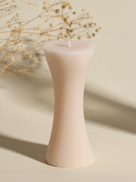 Свеча декоративная «Талия», нежно-розовая, 5.8×5.8×13.2 см 10916202