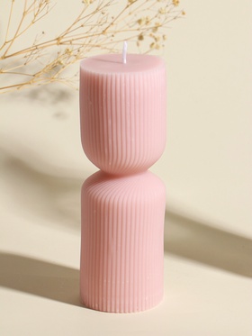 Свеча декоративная «Греция», нежно-персиковая, 6×6×18 см