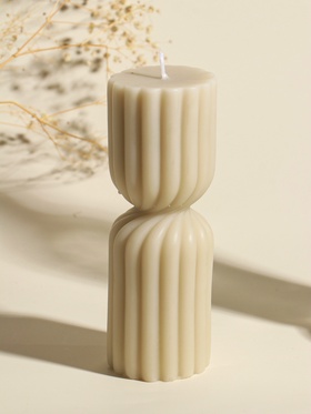 Свеча декоративная «Афина», сливочная, 6×6×18 см