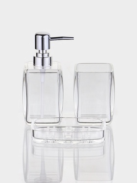 Набор для ванной «Эко», 3 предмета, дозатор, стакан, мыльница