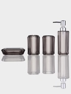 Набор для ванной «Кристалл», 4 предмета, дозатор, 2 стакана, мыльница - фото 809346995