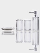 Набор для ванной «Кристалл», 4 предмета, дозатор, 2 стакана, мыльница - фото 809347003