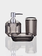 Набор для ванной «Блэк», 3 предмета, дозатор, стакан, мыльница - фото 809347010