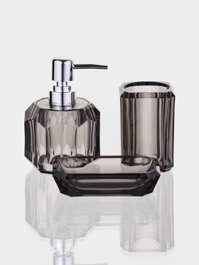 Набор для ванной «Блэк», 3 предмета, дозатор, стакан, мыльница