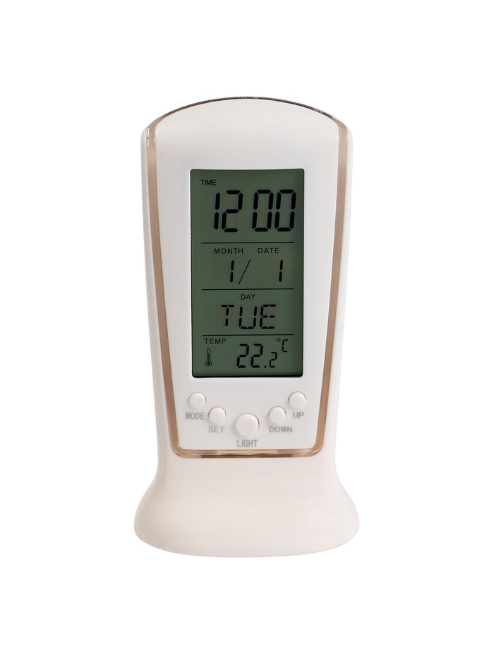 Часы-будильник электронные LB-02 «Обелиск», дата, температура, подсветка, белый - Фото 1