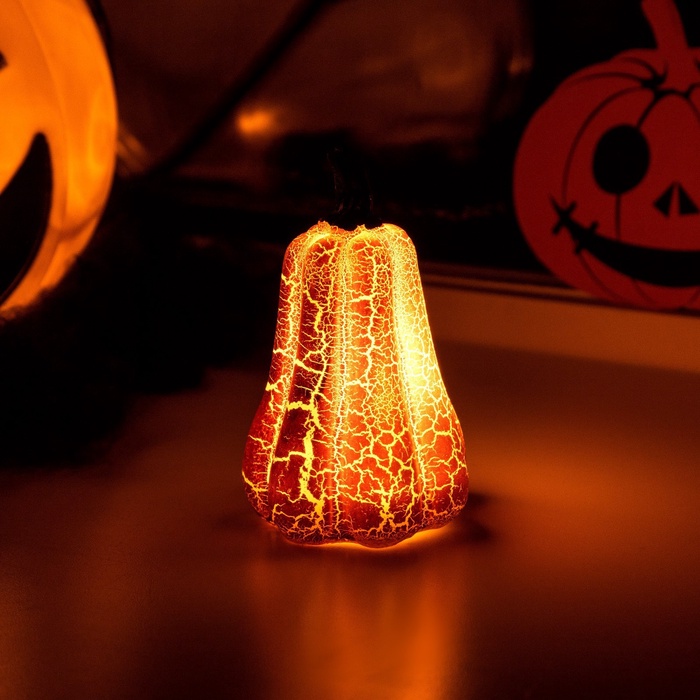 УЦЕНКА Фигура светодиодная «Тыква», 6×9 см, 1 LED, AG13×3 (в компл.), Т/БЕЛЫЙ - Фото 1