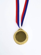 Медаль под нанесение золото 050, d=7 см, с лентой - фото 7628202