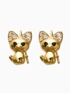 Серьги детские «Выбражулька. Котик», белые в золоте - фото 68970274