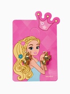 Серьги детские «Выбражулька. Котик», белые в золоте - фото 68970277