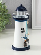 Фигура светящаяся «Маяк с птицей и сеткой», синий, 3×LR1130, RGB, LED-ночник, 7.5×7.5×18 см - Фото 3