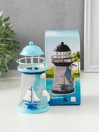 Фигура светящаяся «Маяк с корабликом и сеткой», голубой, 3×LR1130, RGB, LED-ночник, 7.5×7.5×18 см - Фото 6