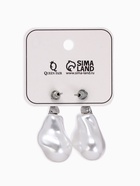 Серьги жемчуг «Капля борроко», белые в серебре - фото 61615688