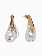 Серьги жемчуг «Капля борроко», белые в золоте - фото 61615689