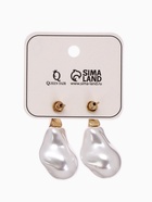 Серьги жемчуг «Капля борроко», белые в золоте - фото 61615692