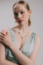 Серьги «Стиль камня», белые в золоте - Фото 2