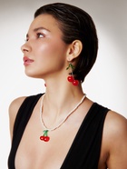 Кулон на жемчужной нитке «Вишня», цветной - Фото 3