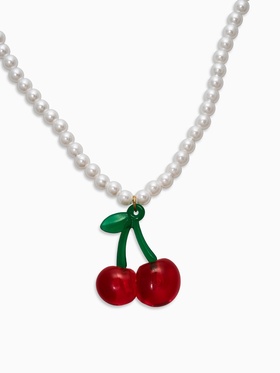 Кулон на жемчужной нитке «Вишня», цветной  (артикул 10904898)  большой выбор товаров оптом и в розницу по низким ценам с доставкой