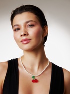 Кулон на жемчужной нитке «Вишня», цветной - Фото 8