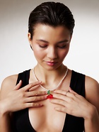 Кулон на жемчужной нитке «Вишня», цветной - Фото 10