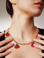 Цепь с подвесами «Вишня», цветная в золоте  (артикул 10904899)  большой выбор товаров оптом и в розницу по низким ценам с доставкой