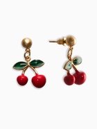 Набор 2 предмета: серьги. кулон «Вишня» жемчуг, цветной в золоте - фото 61615715