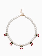 Бусы жемчужные «Вишня», цветные в золоте - фото 61615718