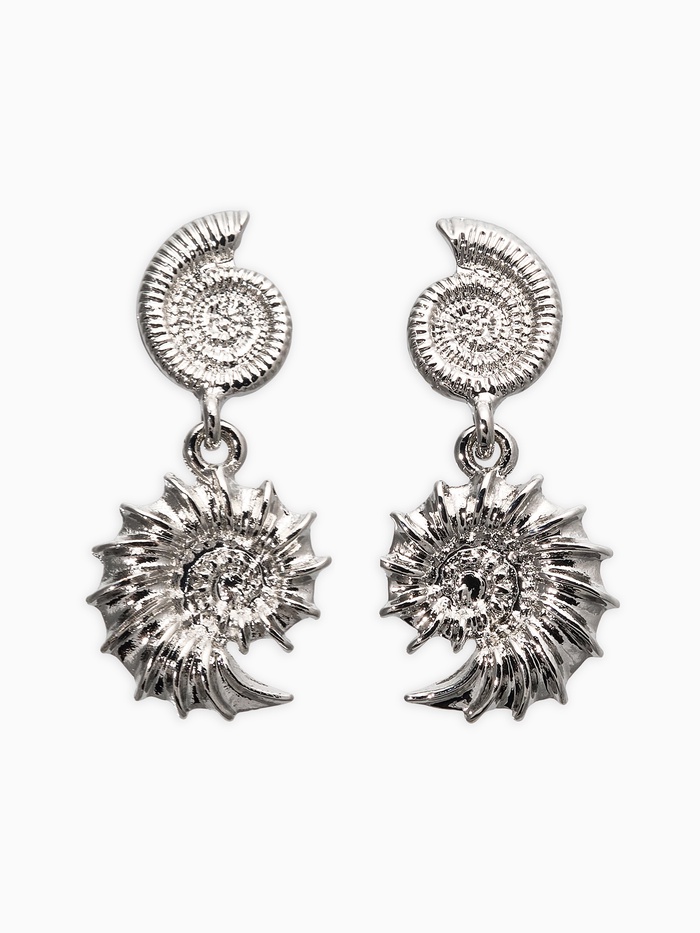 Серьги металл «Ракушки», цвет серебро