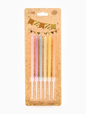 Свечи для торта «Пати» 9.5 см, с ножкой 14 см (комплект 2 шт)