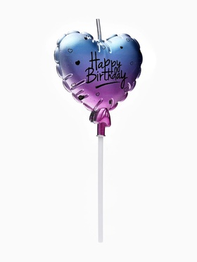 Свеча для торта «Шар сердце» 6.5 см, цвет фиолетовый (комплект 2 шт)