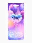 Свеча для торта «Шар сердце» 6.5 см, цвет фиолетовый 10887183