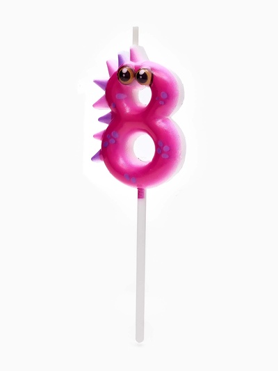 Свеча для торта цифра 8 «Зверюшки», 5 см