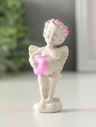 Фигура "Ангел с сердцем стоит" 8см, белый - фото 809347728