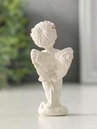 Фигура "Ангел с сердцем стоит" 8см, белый - фото 809347730