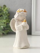 Фигура "Ангел с птицей" размер 11х7х4 см, белый с позолотой - фото 809347734