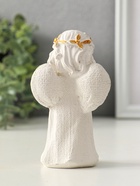 Фигура "Ангел с птицей" размер 11х7х4 см, белый с позолотой - фото 809347735