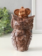 Фигура "Сова императорская" размер 15х8х6 см, гипс, коричневый - фото 61953752