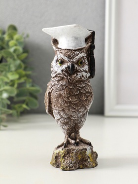 Фигура "Филин ученый", высота 14 см, коричневый