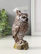 Фигура "Филин ученый", высота 14 см, коричневый - фото 61953756