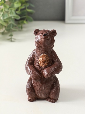 Фигурка гипс «Медведь тотемный», 11 см, коричневый
