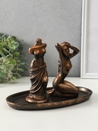 Набор фигур "Богини" на подносе, высота 16 см, цвет винтажная бронза - фото 61953772