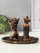 Набор фигур "Богини" на подносе, высота 16 см, цвет винтажная бронза - фото 61953773